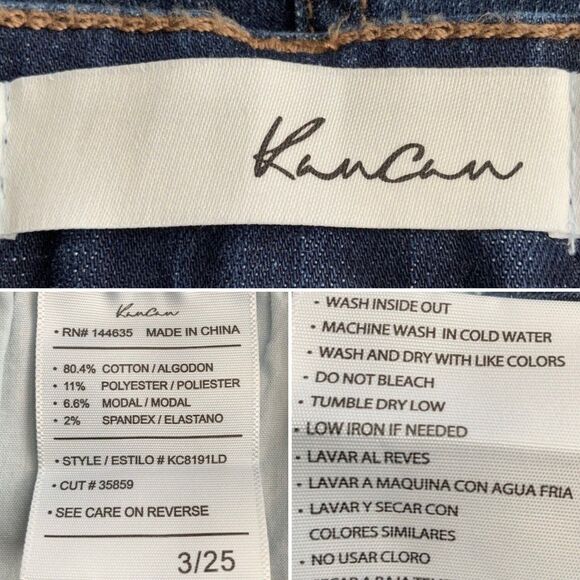 KanCan Skinny Jeans Animal Print Patch Distressed Blue 25 - Picture 4 of 10